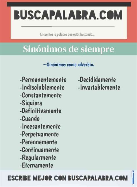 sinonimo de siempre|sinónimos de siempre y cuando.